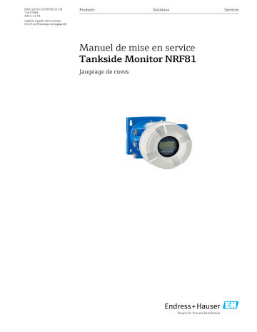 Manuel d'utilisation BA Tankside Monitor NRF81 - Endres+Hauser | Fixfr