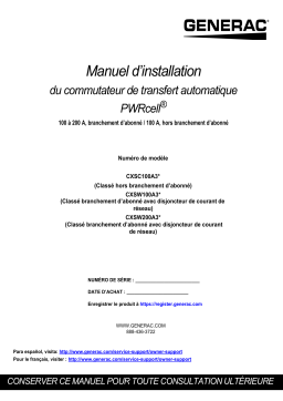 Manuel d’installation CXSW200A301 - Generac