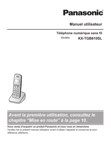 Manuel d'utilisation Panasonic KXTGB610SL | Fixfr