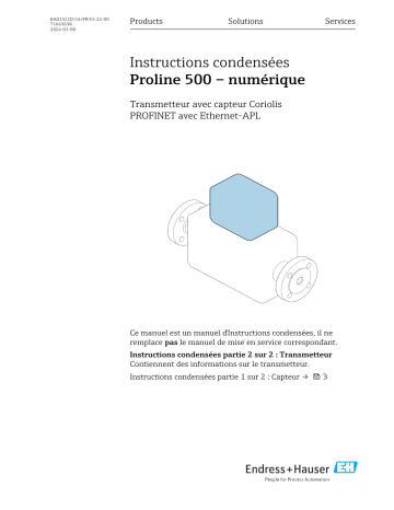 Manuel utilisateur Endres+Hauser KA Proline 500 – digital | Fixfr