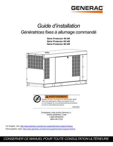 Manuel Generac RG04845KNAX - Génératrice fixe 48 kW | Fixfr