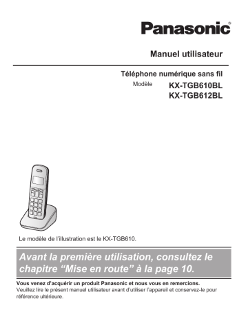 Manuel utilisateur Panasonic KXTGB612BL - Télécharger PDF | Fixfr