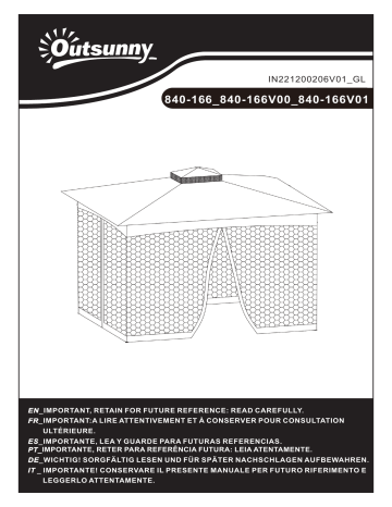 840-166V00BU | 840-166V01MX | 840-166CW | Outsunny 840-166 Manuel utilisateur | Fixfr