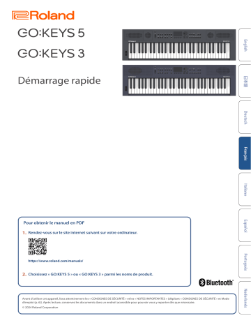 Manuel utilisateur Roland GO:KEYS 3 - Consultez en ligne ou téléchargez le PDF | Fixfr