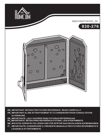 Manuel d'utilisation HOMCOM 830-276 - Télécharger et Lire en Ligne | Fixfr