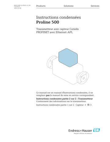 Endres+Hauser KA Proline 500 Manuel utilisateur | Fixfr