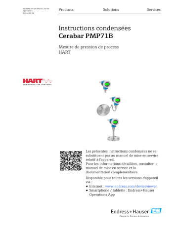 Manuel utilisateur Endres+Hauser KA Cerabar PMP71B | Fixfr