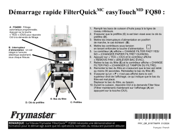 Frymaster FilterQuick Touch FQE80U - Guide de référence | Fixfr