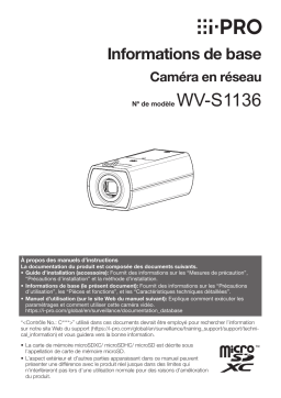 i-PRO WV-S1136A Manuel utilisateur - Caméra réseau