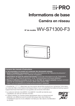 Manuel d'utilisation i-PRO WV-S71300-F3 - Caméra réseau compacte