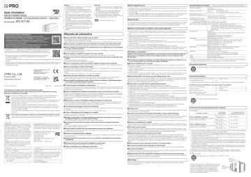 Manuel d’installation i-PRO WV-S1136A - Caméra Surveillance Réseau | Fixfr