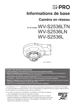 i-PRO WV-S2536LGN Manuel utilisateur - Installation et Configuration