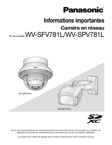 Manuel de la caméra i-PRO WV-SFV781L | Fixfr