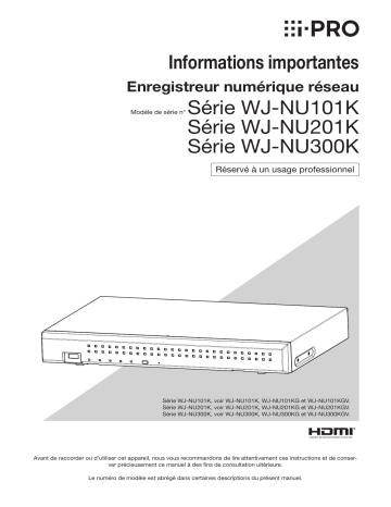 Manuel i-PRO WJ-NU300KG: Enregistreur numérique réseau H.265 | Fixfr