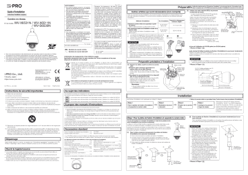 WV-S6530N | WV-X6531N | i-PRO WV-X6511N Guide d'installation | Fixfr