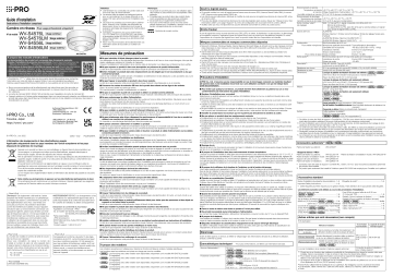 i-PRO WV-S4556LMA - Guide d'installation | Fixfr