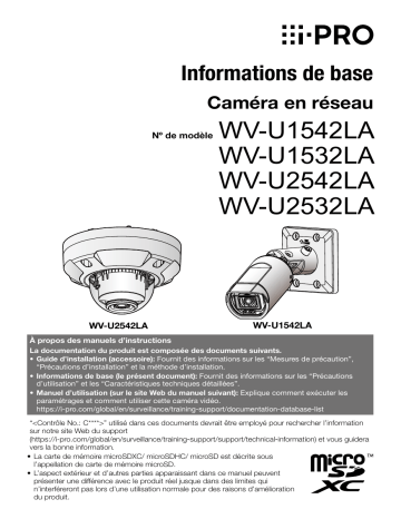 i-PRO WV-U1542LA Manuel utilisateur - Telecharger PDF | Fixfr