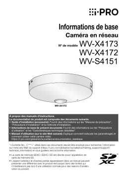 i-PRO WV-X4173 Manuel utilisateur - Caméra réseau | i-PRO