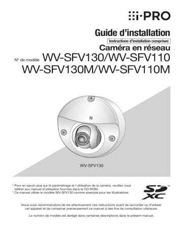 i-PRO WV-SFV110M Manuel d'Installation - Télécharger | Fixfr