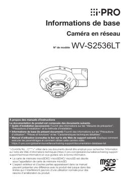 Manuel d'utilisation i-PRO WV-S2536LTA - Caméra réseau