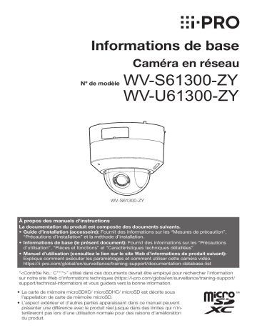 Manuel d'utilisation WV-S61300-ZYG - i-PRO | Fixfr