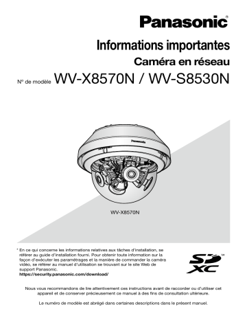Documentation i-PRO WV-X8570N: Installation, Configuration & Utilisation | Fixfr