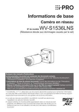 Manuel utilisateur i-PRO WV-S1536LNSA - Caméra réseau résistante au sel