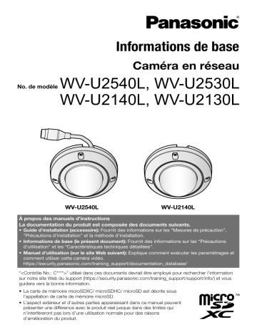 i-PRO WV-U2130L Manuel utilisateur - WV-U2130L pdf | Fixfr