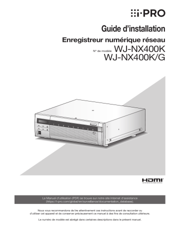 i-PRO WJ-NX400 Guide d'installation | Fixfr