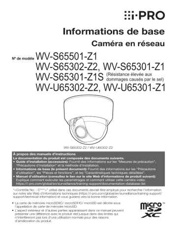 i-PRO WV-S65501-Z1G Manuel utilisateur | Fixfr