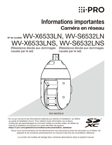 i-PRO WV-S6532LN - Manuel d'utilisation | Fixfr