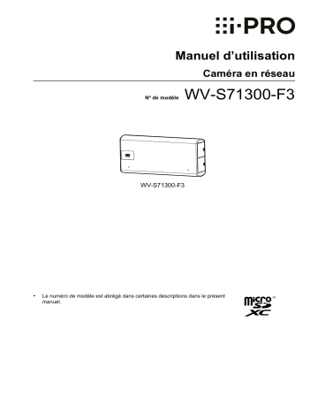 Manuel d'utilisation i-PRO WV-S71300-F3 | Fixfr