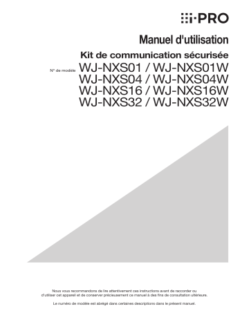 Manuel d'utilisation i-PRO WJ-NX400: Configuration et sécurité | Fixfr