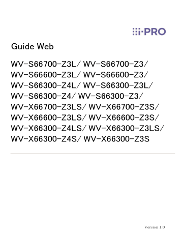 i-PRO WV-S66300-Z3L Manuel d'utilisation - Télécharger PDF | Fixfr