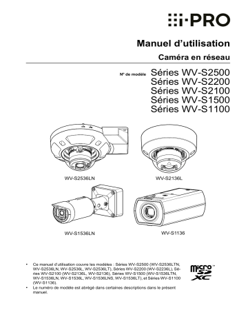 Manuel d'utilisation i-PRO WV-S2136 - Configuration et utilisation | Fixfr