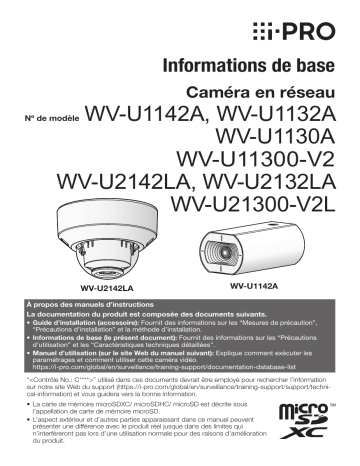 i-PRO WV-U21300-V2L Manuel utilisateur - Caméra réseau Full HD | Fixfr