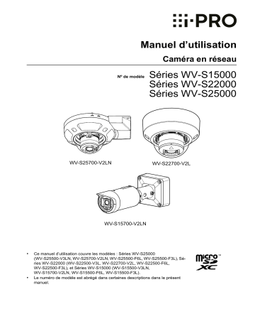 Manuel d'utilisation i-PRO WV-S22600-V2LG - Surveillance et sécurité | Fixfr