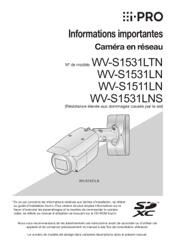 i-PRO WV-S1531LTN Manuel d'utilisation - Guide d'installation et plus
