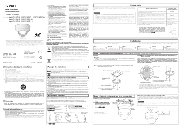 Manuel d'installation  i-PRO WV-S2110 - Caméra Réseau | Fixfr