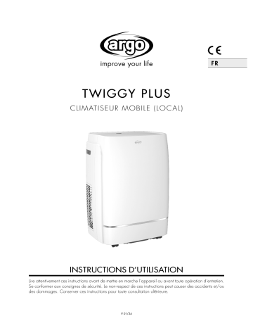 Manuel utilisateur Argo TWIGGY PLUS 13000 BTU/H (35°C;80%U.R.) | Fixfr