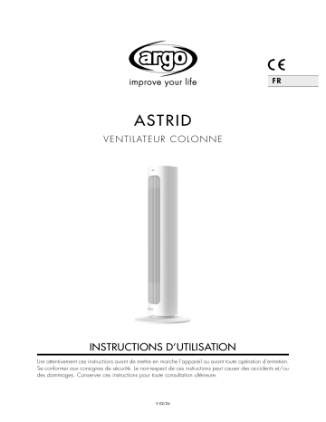 Manuel utilisateur Argo Astrid - Ventilateur colonne | Fixfr