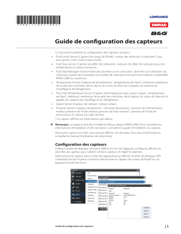 Guide de configuration des capteurs Simrad - Manuel d'utilisation | Fixfr