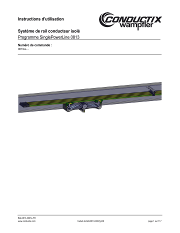 Manuel utilisateur Conductix-Wampfler Système de rail conducteur isolé Programme SinglePowerLine 0813 | Fixfr