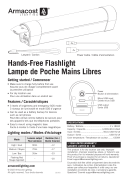 Mode d'emploi - Lampe de poche rechargeable mains libres LED Armacost Lighting