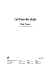 Vidicode Call Recorder Single Manuel du propri&eacute;taire