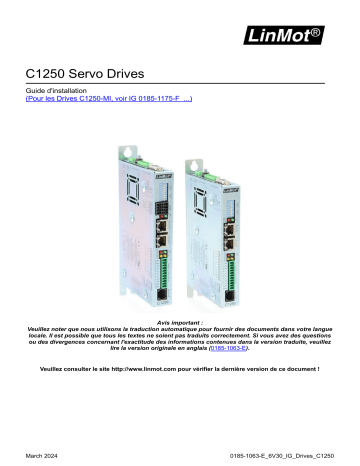 LinMot C1250-PL-XC-0S-C00 Manuel d'installation | Fixfr