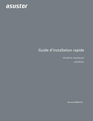 Manuel utilisateur Asustor AS5004U - Guide d'installation et d'utilisation | Fixfr