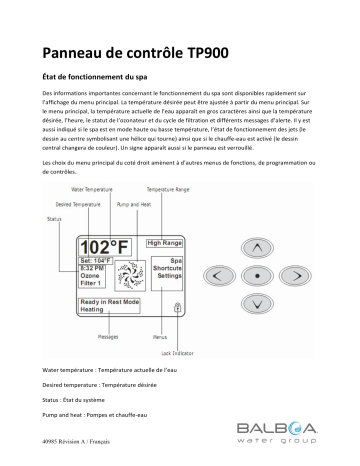 Manuel d'utilisation POOLSTAR SP-HLHCD7-SSDG - Contrôle de Spa | Fixfr