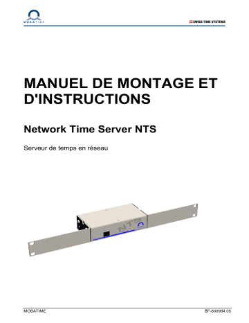 Manuel du propriétaire Mobatime Network Time Server NTS | Fixfr