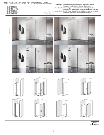 Welltime Walk-in-Dusche BDXBWH0011200 Manuel d’installation | Fixfr